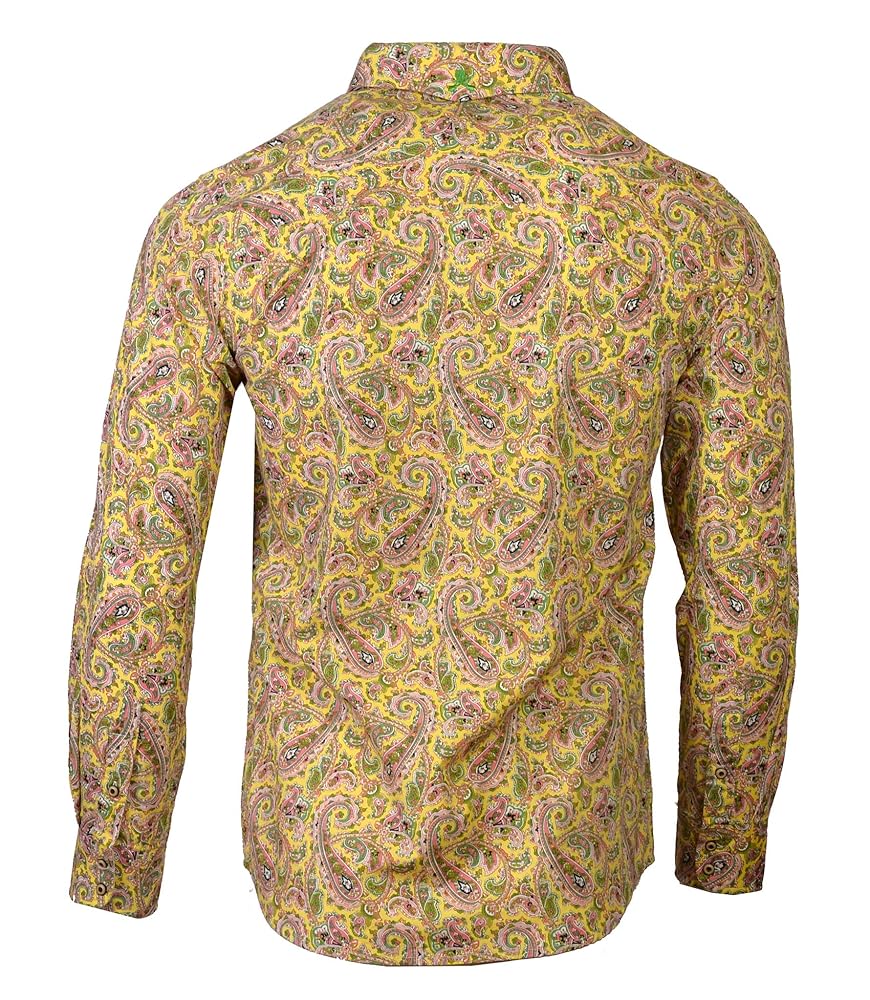 トップス TECH BUTTON DOWN L/S SHIRT PAISLEY Amazon.com: MENRIAOV Paisley Flower Mens Graphic Long Sleeve